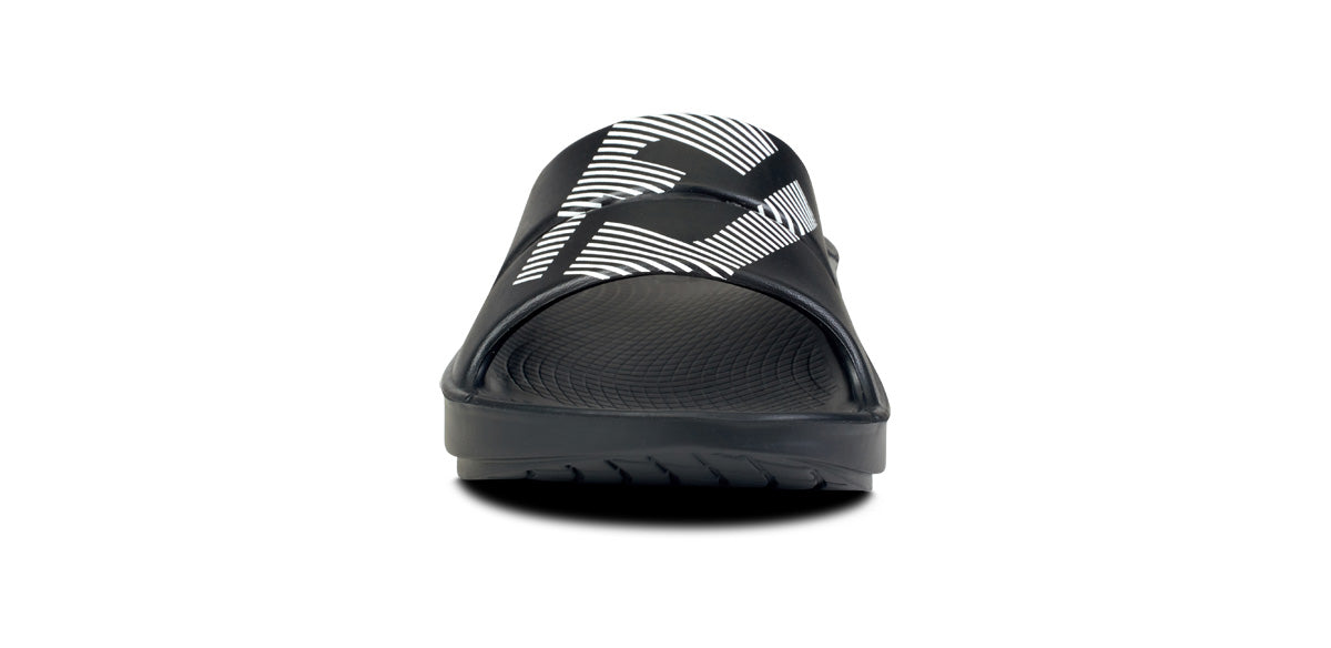 FJ X OOFOS Womens OOahh Sport Slide Sandal - Black - Image 3