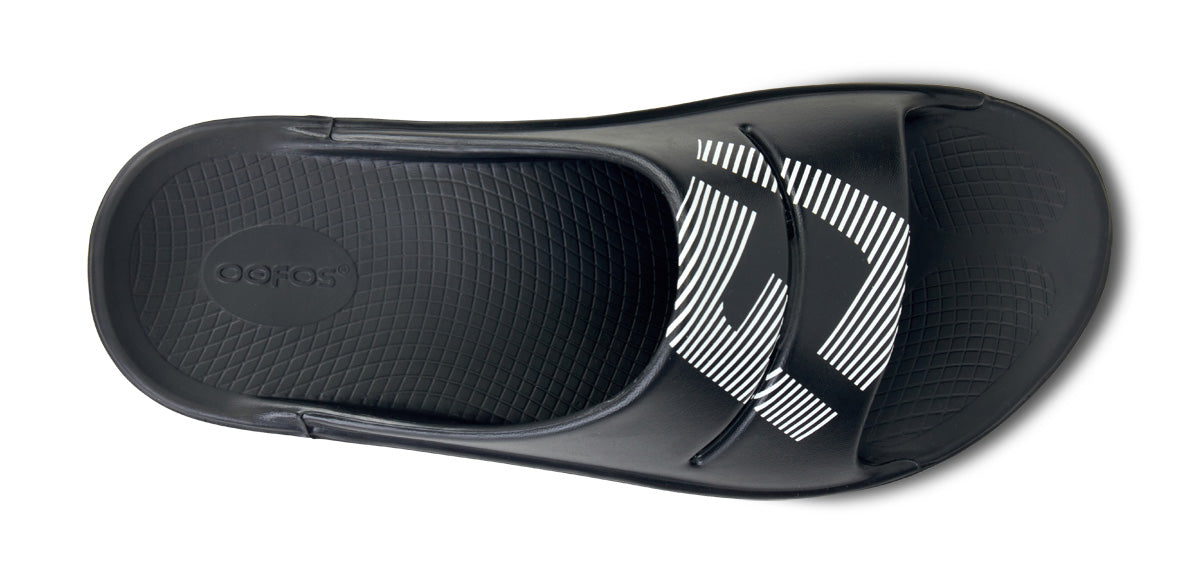 FJ X OOFOS Womens OOahh Sport Slide Sandal - Black - Image 6