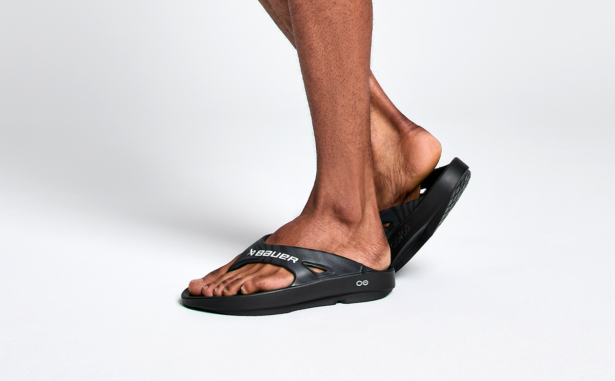 BAUER/OOFOS Mens OOriginal Sport Sandal ?C Black Asphalt - Image 8